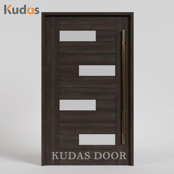 Waterproof Solid Wood Front Door Main Entrance Wooden Doors With Glass