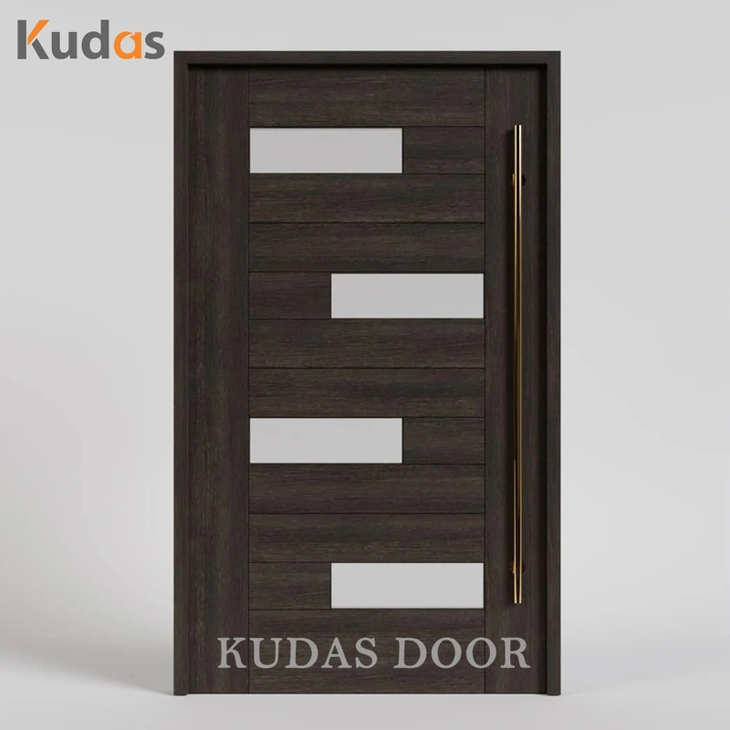 Waterproof Solid Wood Front Door Main Entrance Wooden Doors With Glass