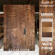 Kudas Residential Custom Modern 3D Carving Solid Wooden Exterior Villa Front Entry Door