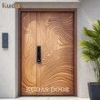 Timber Wooden 3D Carving Design Exterior Front Main Entrance Door