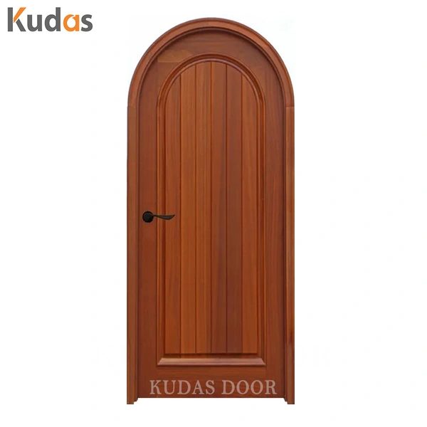 Villas Interior Room Timber Door Soild Wood Arch Top Wooden Door