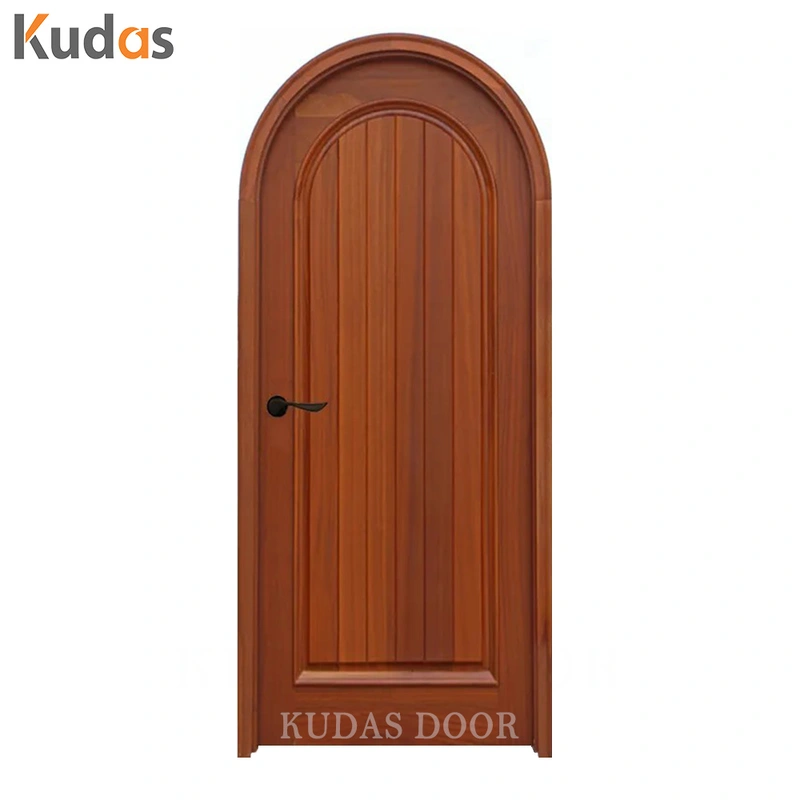 Villas Interior Room Timber Door Soild Wood Arch Top Wooden Door