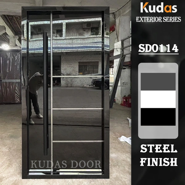 Main Door Entrance Single Metal Cast Aluminium Doors Steel Door