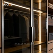 Luxury Design Wooden Aluminum Glass Modern Bedroom Wardrobe