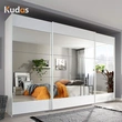 Minimalist style bedroom sliding door wardrobe with mirror