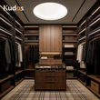 Luxury Walk-in Closet Walnut Wood Wardrobe with Central Storage Island