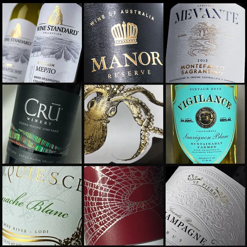 カスタムテクスチャードペーパーワインラベル印刷｜企業向け高級オリジナル酒ラベル製作