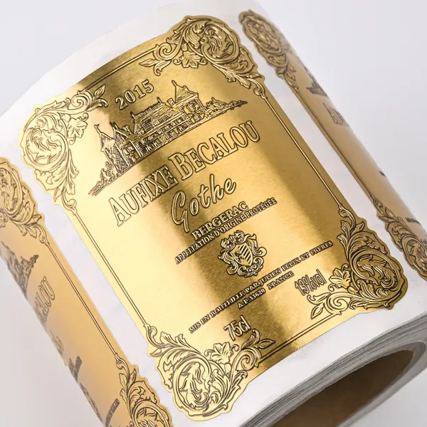 カスタム金属圧印ワインラベル印刷｜企業向け高級オリジナル酒ラベル製作