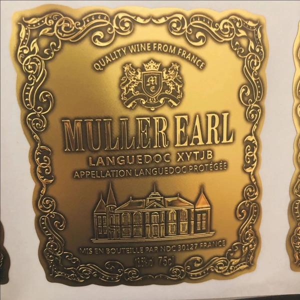 カスタム金属圧印ワインラベル印刷｜企業向け高級オリジナル酒ラベル製作