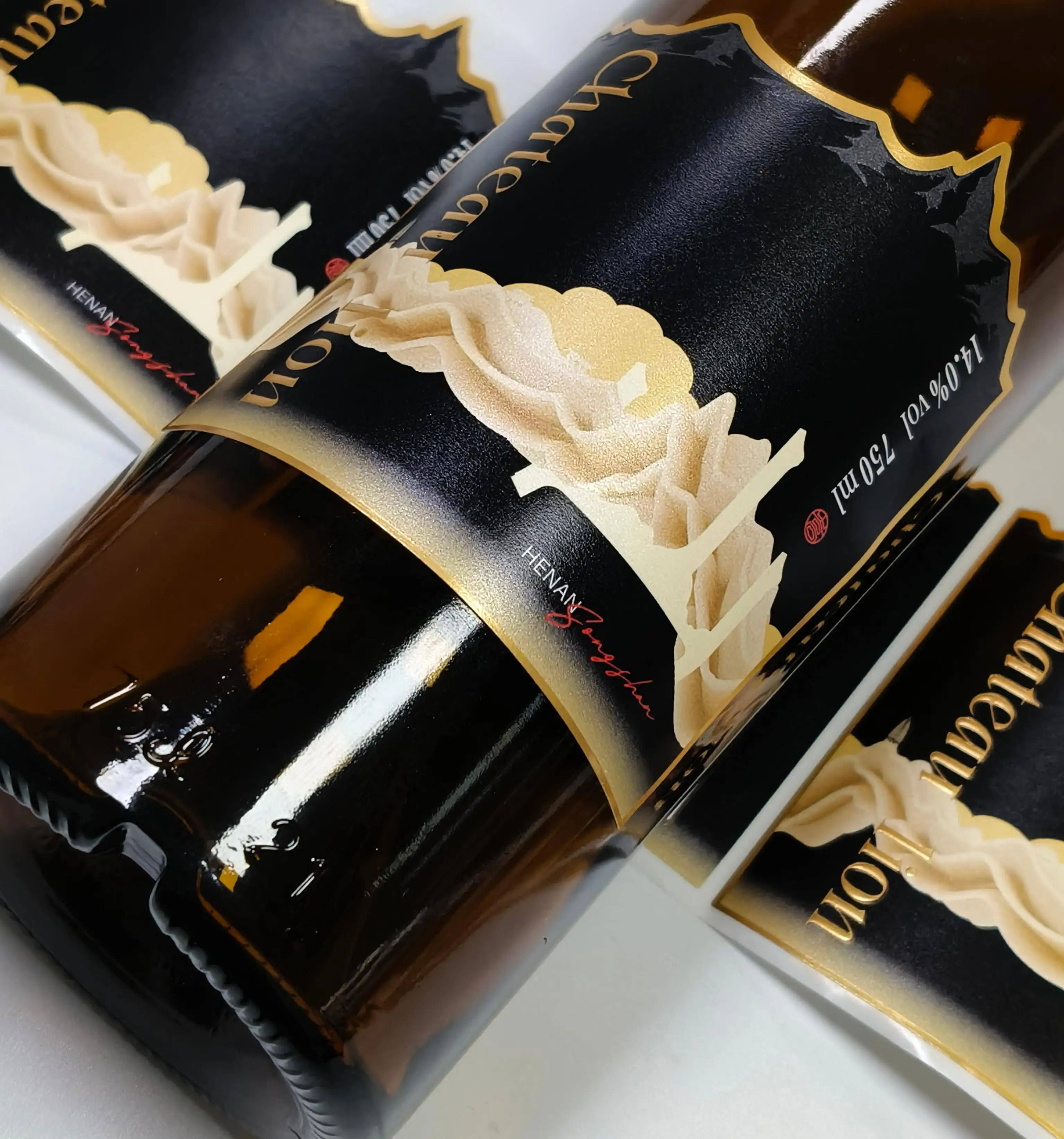 カスタムパール仕上げ紙ワインラベル印刷｜企業向け高級オリジナル酒ラベル製作