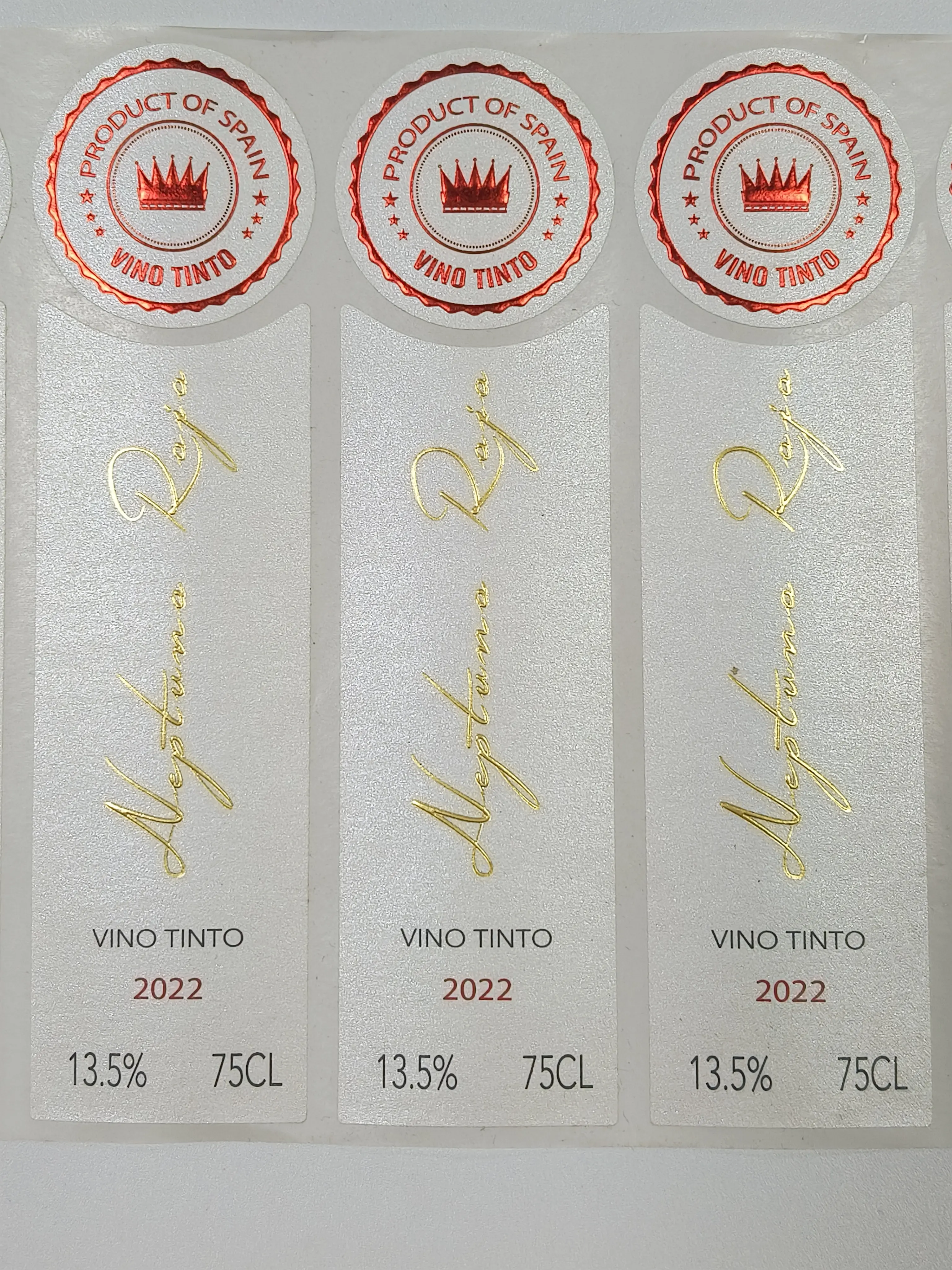 カスタムパール仕上げ紙ワインラベル印刷｜企業向け高級オリジナル酒ラベル製作