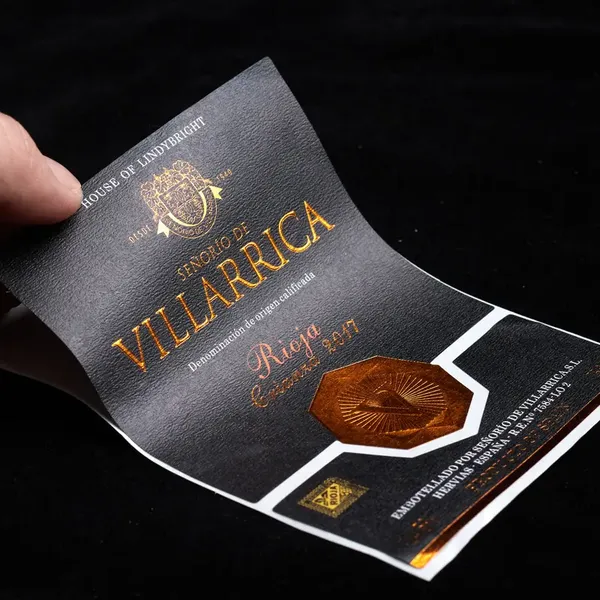 カスタムスポット隆起UVワインラベル印刷｜企業向け高級オリジナル酒ラベル製作