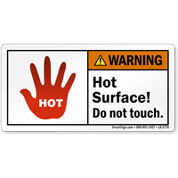 高温警告ラベル印刷｜企業向け機械設備用オリジナル安全ラベル製作