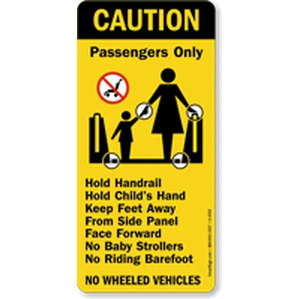 エスカレーター・エレベーター安全ラベル印刷｜企業向け警告表示ラベル製作