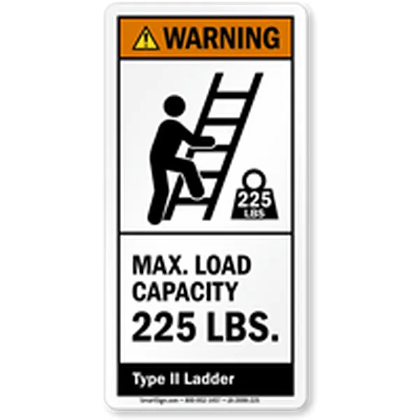 梯子安全ラベル印刷｜企業向け作業現場用警告表示ラベル製作