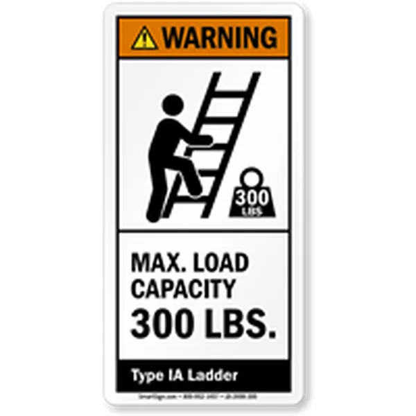 梯子安全ラベル印刷｜企業向け作業現場用警告表示ラベル製作