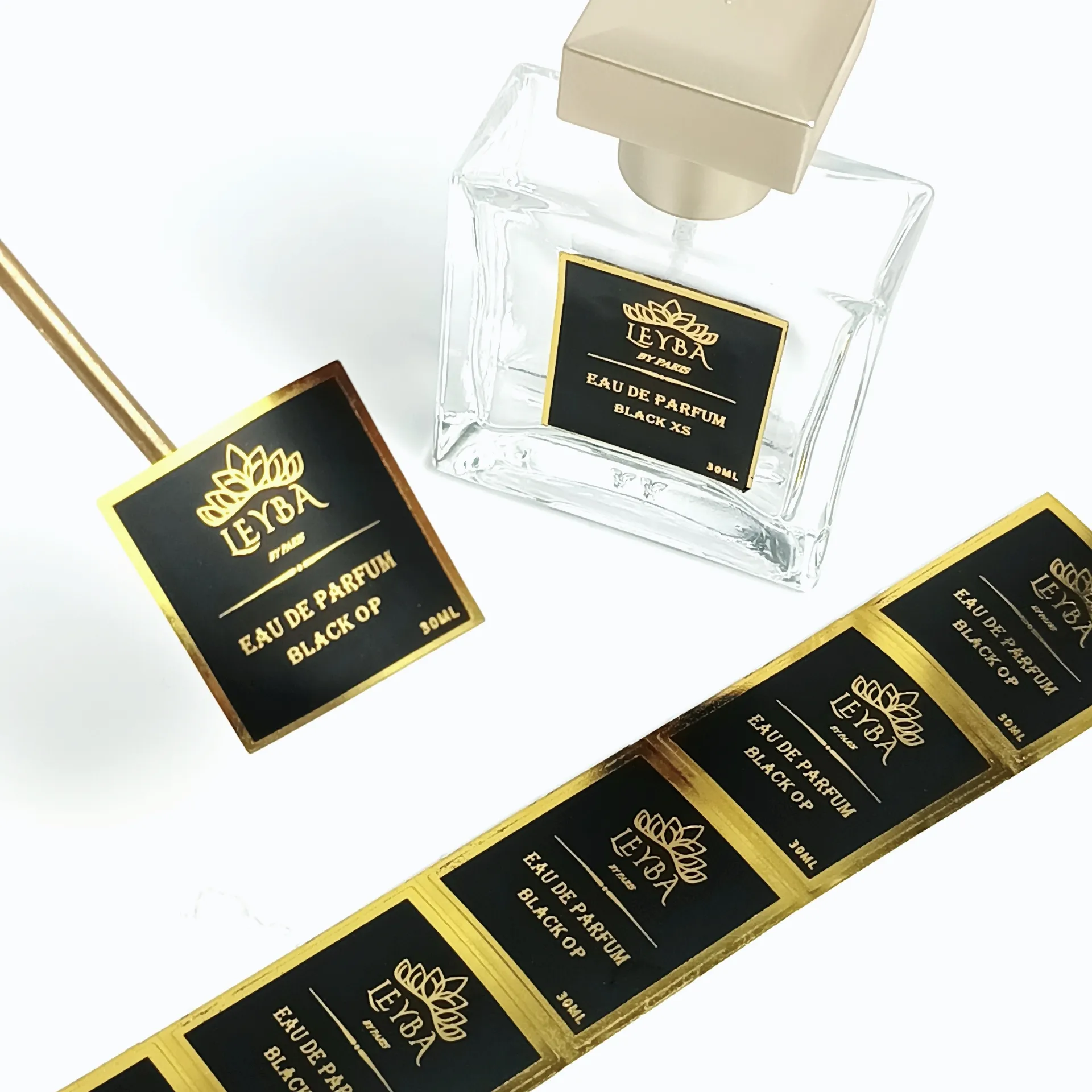 カスタム香水びんラベル印刷｜高級化粧品向けオリジナルブランドラベル制作