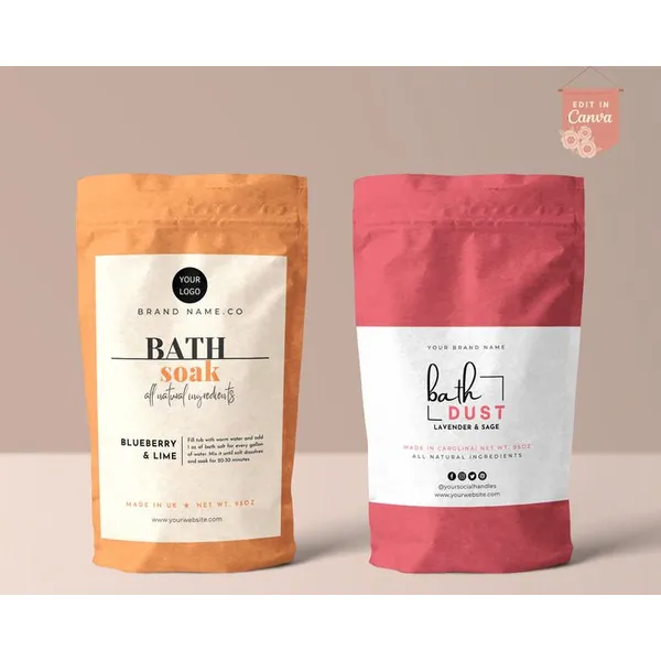 カスタムバスソルトラベル印刷｜高級入浴剤向けオリジナルラベル制作