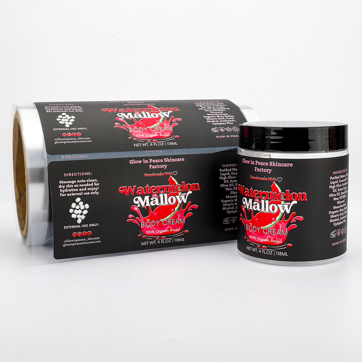 カスタムボディーローションラベル印刷｜高級化粧品向けオリジナルラベル制作