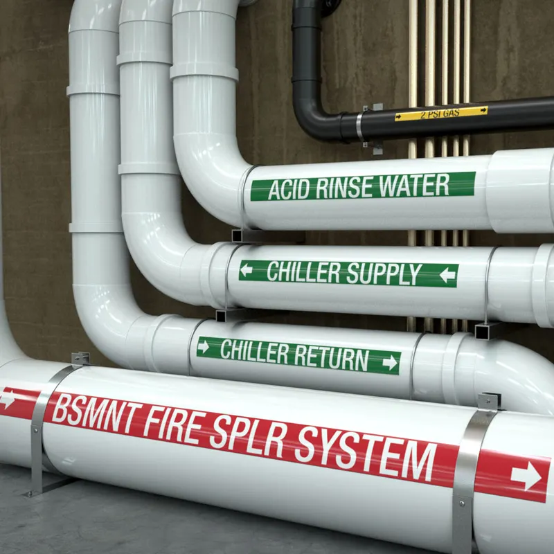 カスタムパイプマーカー印刷｜配管識別用オリジナルラベル制作｜耐久性高いマーカー