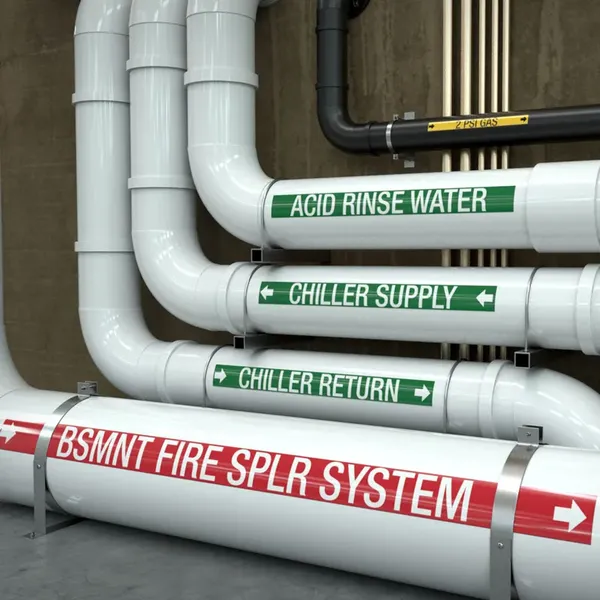 カスタムパイプマーカー印刷｜配管識別用オリジナルラベル制作｜耐久性高いマーカー