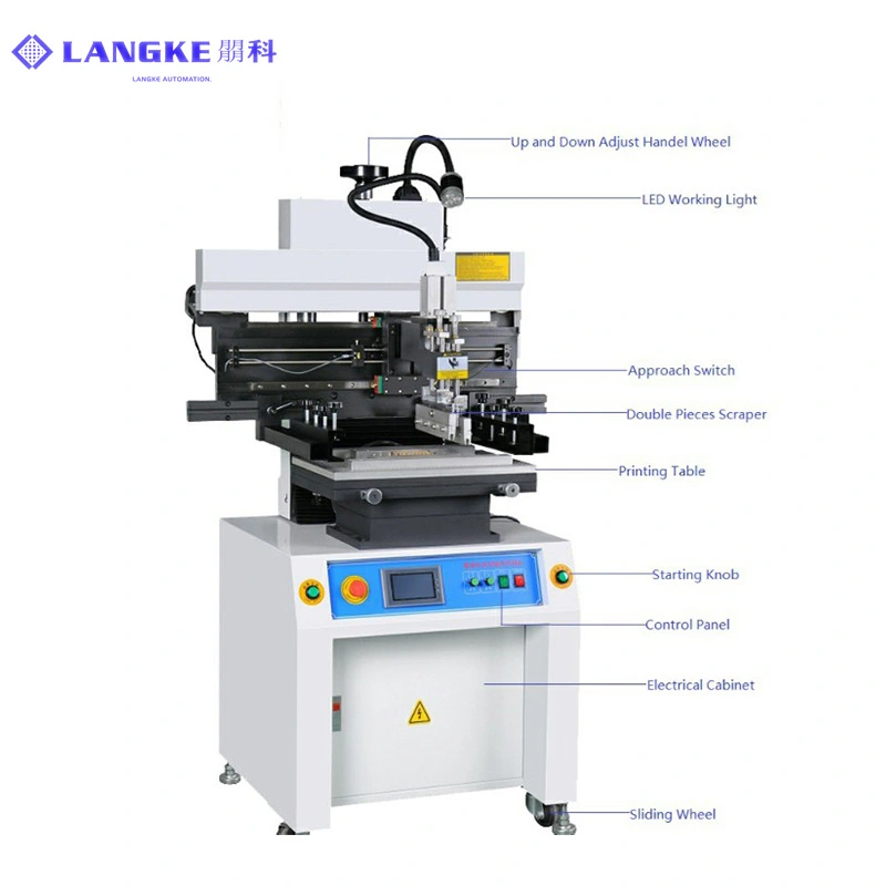 SMT semi-auto solder paste printer machine with 250*550mm pcb