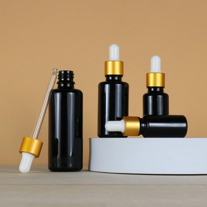 Amber black blue green clear  Glass Bottles with Screw Cap 