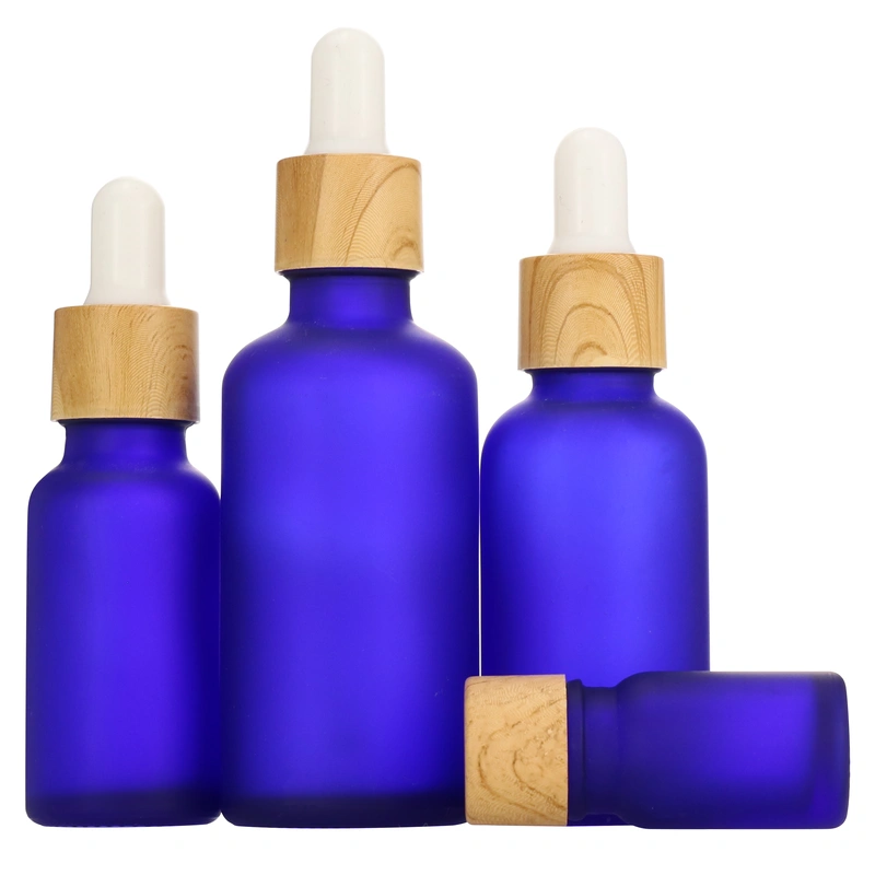 Essential Oil Dropper Bottles;Cosmetic Packing Bamboo Frosted Glass 