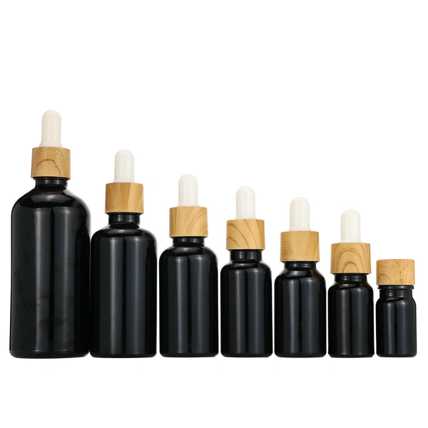 Essential Oil Dropper Bottles;Cosmetic Packing Bamboo Frosted Glass 