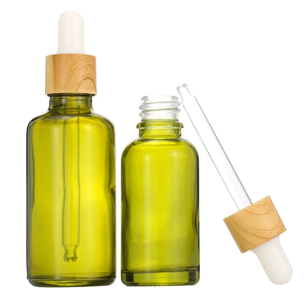 Essential Oil Dropper Bottles;Cosmetic Packing Bamboo Frosted Glass 