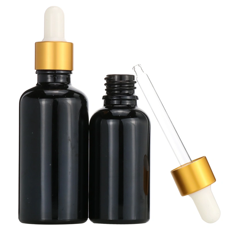 Essential Oil Dropper Bottles;Cosmetic Packing Bamboo Frosted Glass 