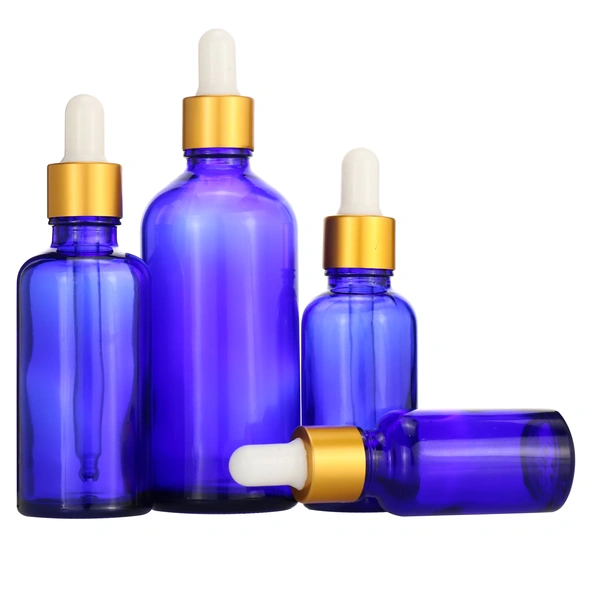 10ml 20ml 30ml 50ml 100ml blue Essential Oil Glass Bottle With Dropper Caps Boston Tincture Bottles