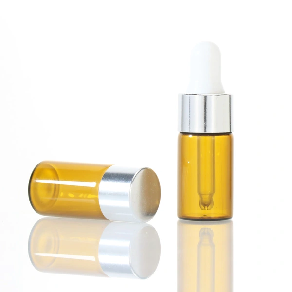 Mini sample vials clear amber glass dropper bottle for essential oil