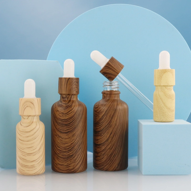 30ml 100ml  Frosted Glass Dropper Bottle with  Bamboo Lid