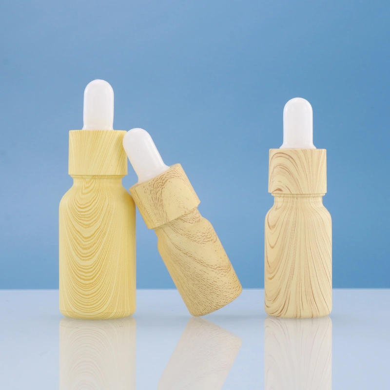 frosted Essential Oil Glass Dropper Bottle With Bamboo Cap