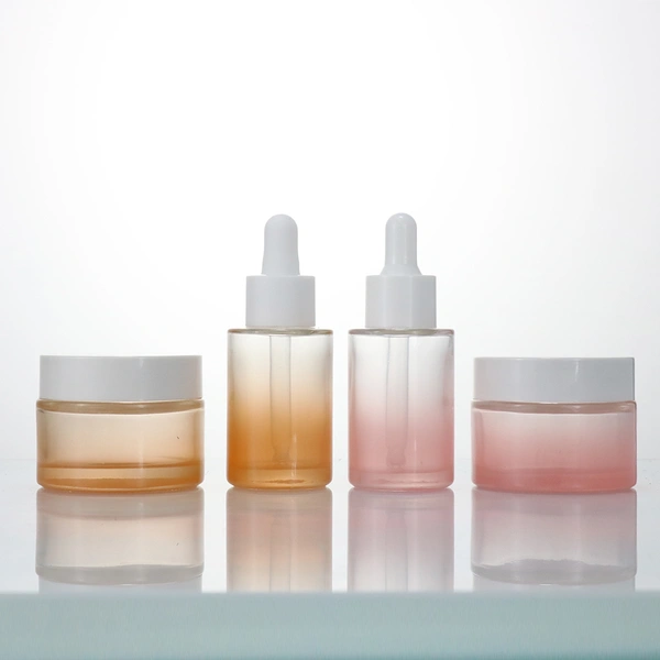 Cosmetic Flat shoulder glass serum essential oil dropper bottles 30ml Glass Bottles