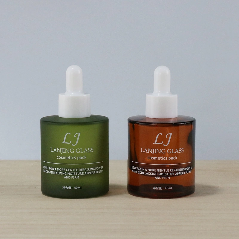 20ml 30ml Flat Shoulder serum dropper bottle with Eye Dropper