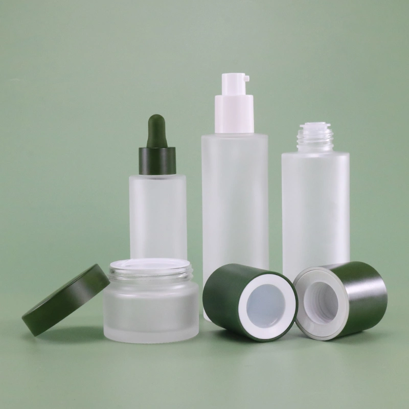 Cosmetic Serum Flat Shoulder Colored Glass Dropper Bottles