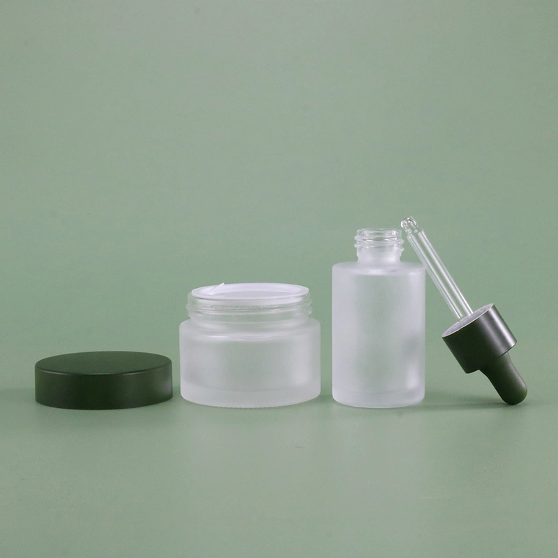 30ml  Serum  Flat Shoulder Glass Dropper Bottle