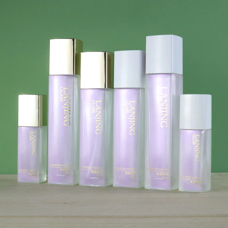 glass cosmetic bottles for Empty 30ml Frosted Clear Liquid Foundation Glass Bottle