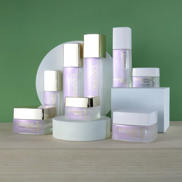 glass cosmetic bottles for Empty 30ml Frosted Clear Liquid Foundation Glass Bottle