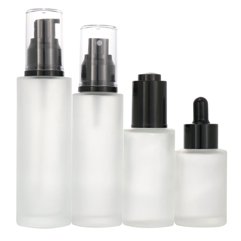 frosted skincare packaging pump bottle set