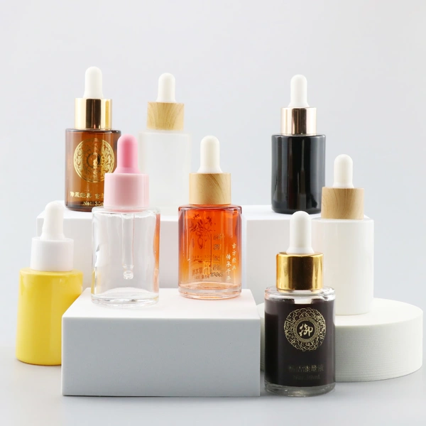 transparent frosted glass lotion bottle with gold pump cap for liquid foundation