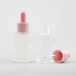 transparent frosted glass lotion bottle with gold pump cap for liquid foundation