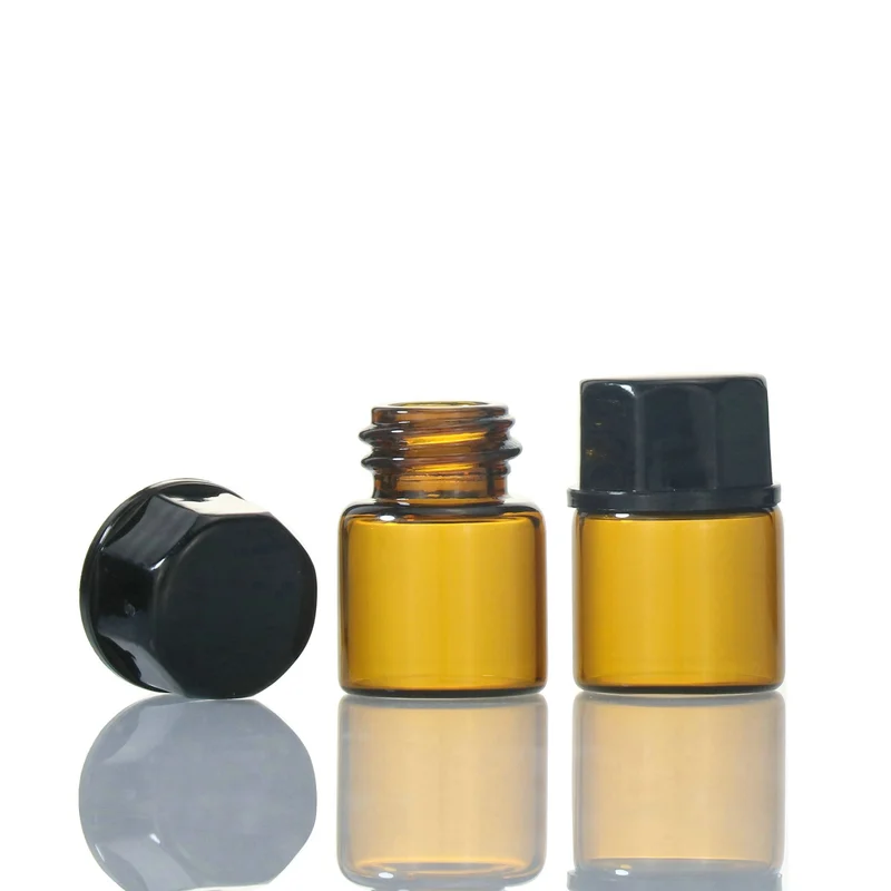 Transparent Amber Mini Travel Essential Oil Bottle Vials for Traveling