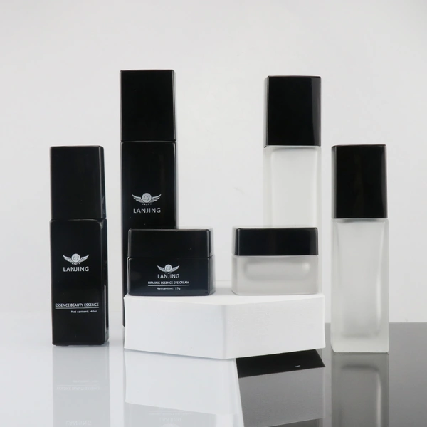 Skincare Packaging Empty Amber Glass Cream Jar Cosmetic Dropper Bottle 