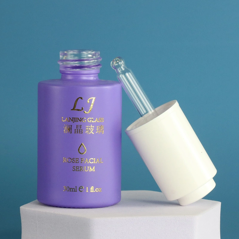 100ml purple cosmetic perfume glass  pump spray  bottle and cream jar