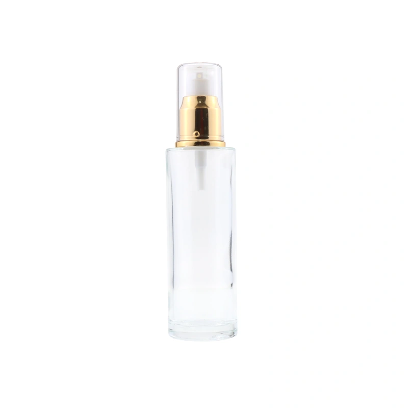 Factory wholesale Skincare Liquid packaging set white cosmetic glass bottle with silver cap