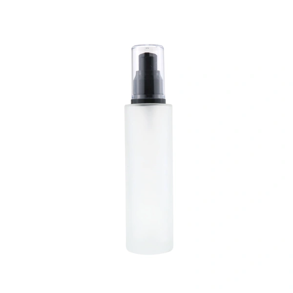 Factory wholesale Skincare Liquid packaging set white cosmetic glass bottle with silver cap