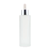 Factory wholesale Skincare Liquid packaging set white cosmetic glass bottle with silver cap